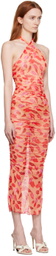 Marco Rambaldi Orange Sheer Midi Dress