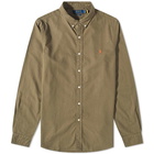 Polo Ralph Lauren Men's Button Down Garment Dyed Oxford Shirt in Defender Green