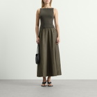 ST. Agni Women's Backless Circle Hem Dress in Khaki