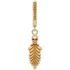 Emanuele Bicocchi Gold Single Skull and Feather Hoop Earring