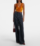 Gucci GG embellished velvet bodysuit