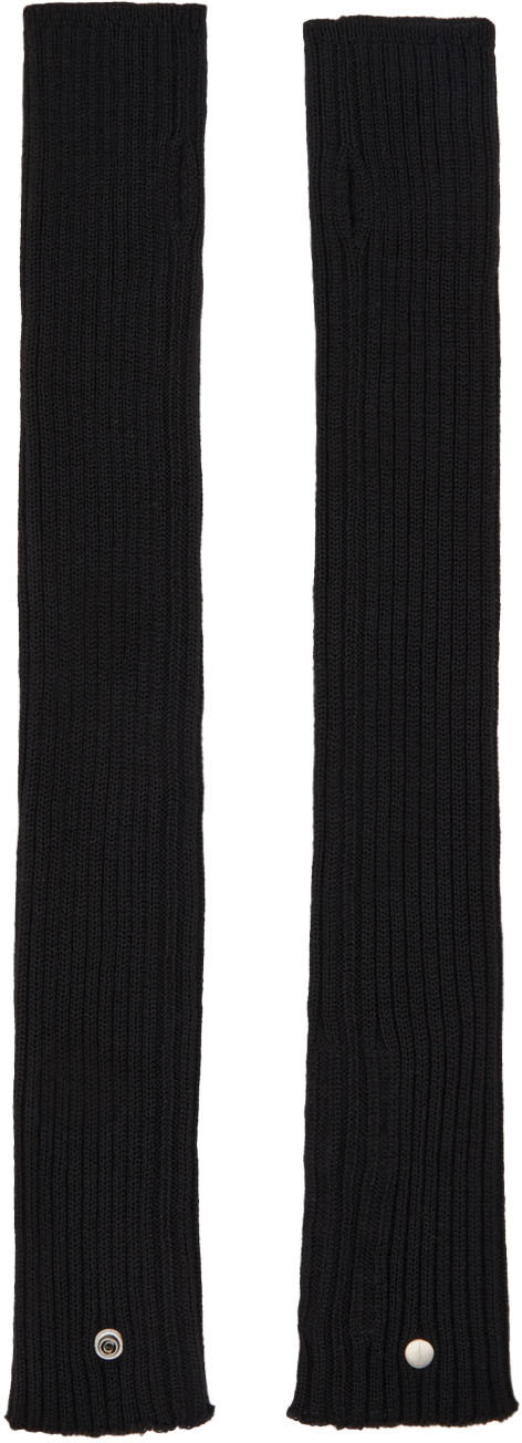 Rick Owens Black Wool Arm Warmers Rick Owens