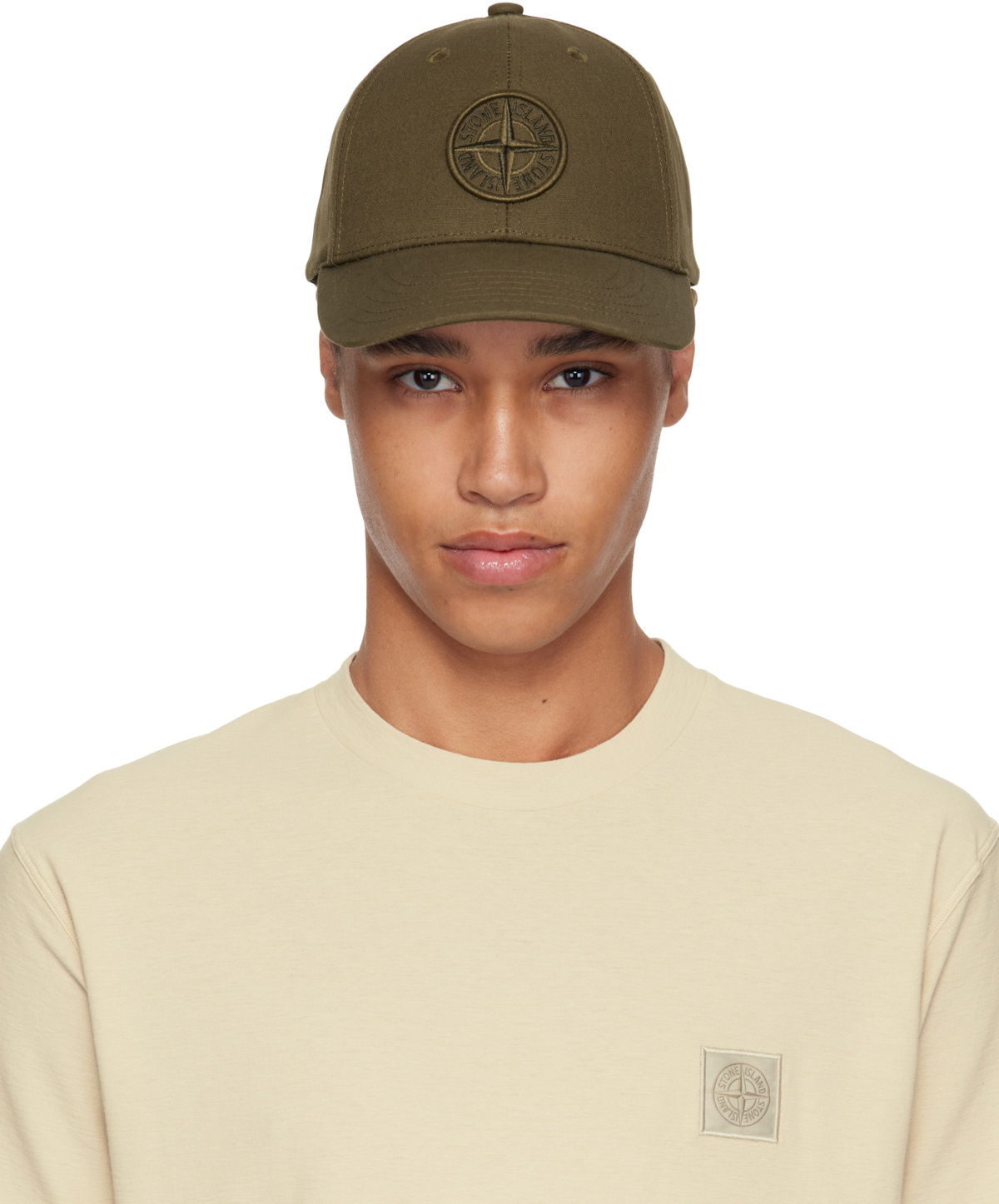 Stone Island Khaki Cotton Reps Cap Stone Island