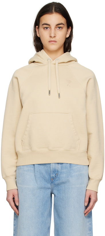 Photo: AMI Paris Beige Ami De Cœur Hoodie