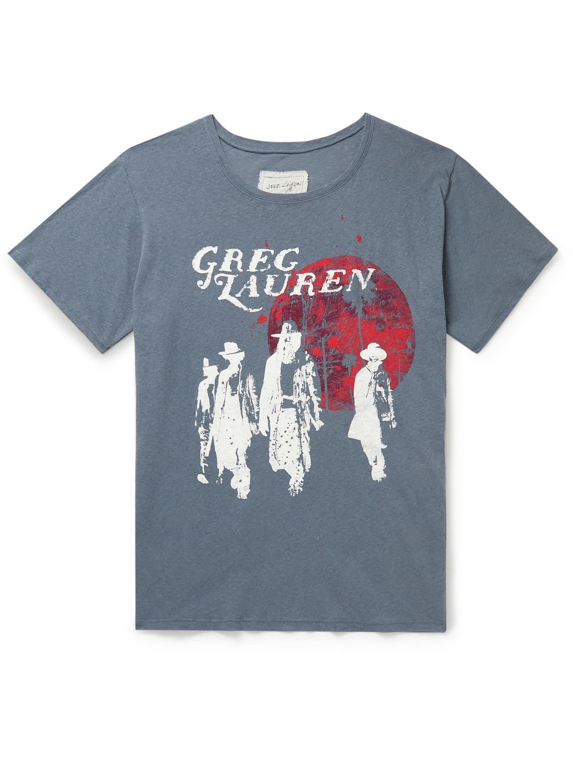 Greg Lauren - Logo-Print Recycled Cotton-Jersey T-Shirt - Blue 