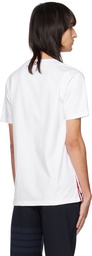 Thom Browne White Stripped Chest Pocket T-Shirt