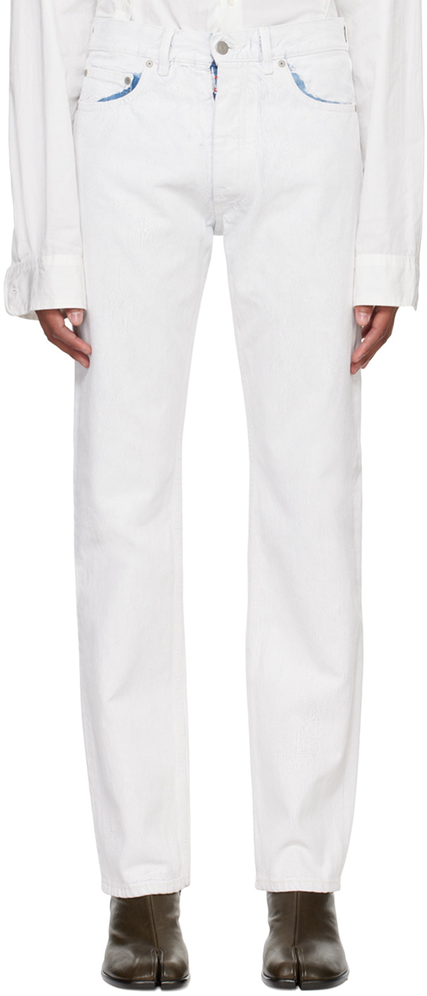 Maison Margiela White Straight-Leg Jeans Maison Margiela