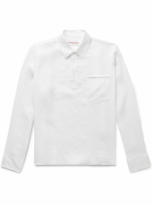 Photo: Orlebar Brown - Shanklin Linen Half-Placket Shirt - White