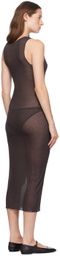 Deiji Studios Brown Knit Singlet Midi Dress