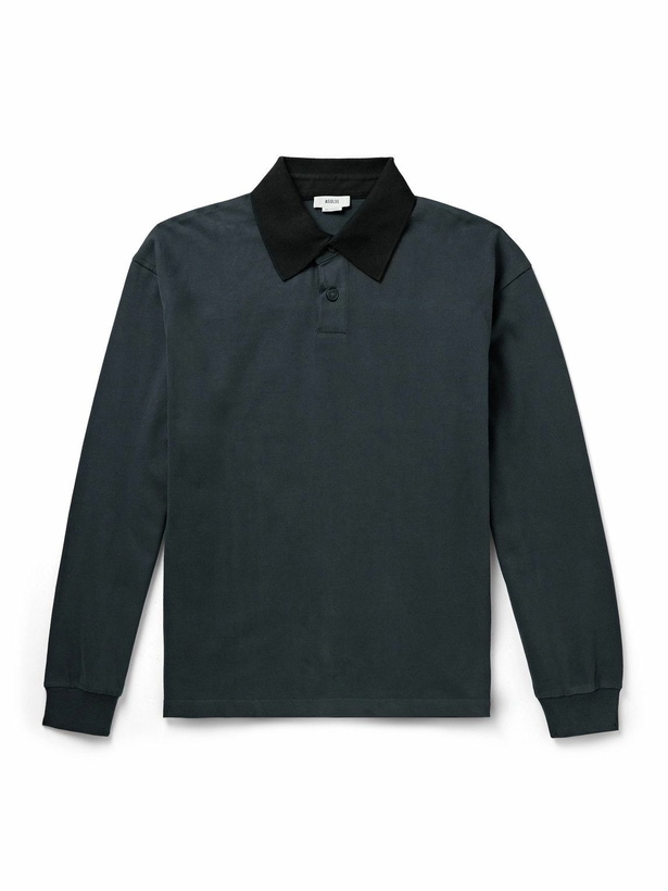 Photo: AGOLDE - Marius Cotton-Jersey Polo Shirt - Gray