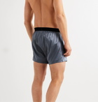 TOM FORD - Velvet-Trimmed Stretch-Silk Satin Boxer Shorts - Gray