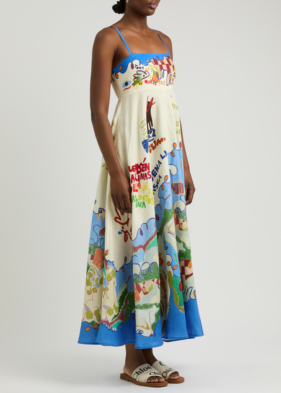 lainey maxi dress Baltic Born Womens Lainey Smocked Dotted Midi Dress | Mulberry