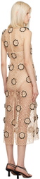 Beaufille Beige & Black Zelle Midi Dress