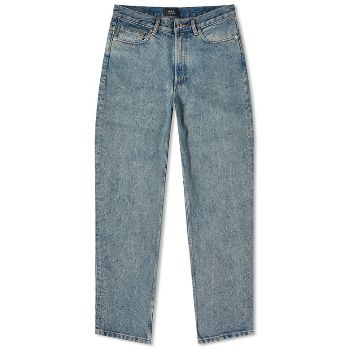 Photo: END. x A.P.C. Men's 'Coffee Club' Martin Patch Jeans in Light Blue