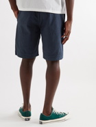 YMC - Jay Cotton-Blend Seersucker Drawstring Shorts - Blue