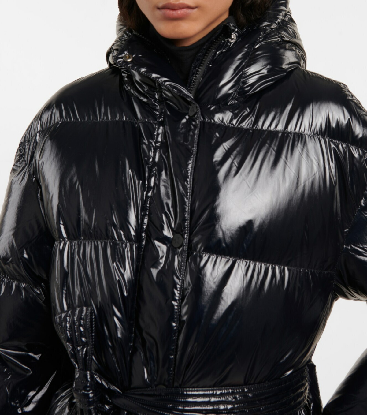 Perfect Moment Metallic belted down parka
