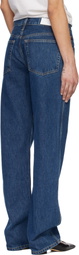 Re/Done Blue 90s Mid Rise Loose Jeans