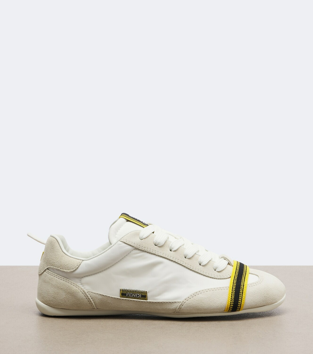 Fendi Wrap suede-trimmed sneakers