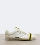 Fendi Wrap suede-trimmed sneakers