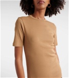 Toteme Ribbed-knit cotton-blend T-shirt