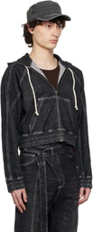 Ottolinger Black Multiline Denim Jacket