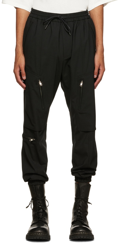 Photo: Juun.J Black Polyester Lounge Pants