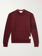 Thom Browne - 4-Bar Stripe Cotton-Jersey Sweatshirt - Burgundy