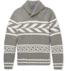 Ralph Lauren Purple Label - Shawl-Collar Intarsia Cashmere Sweater - Men - Gray