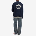 A Bathing Ape Women's College Cardigan in Navy 