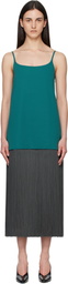 ALAÏA Blue & Gray Fringed Slip Minidress