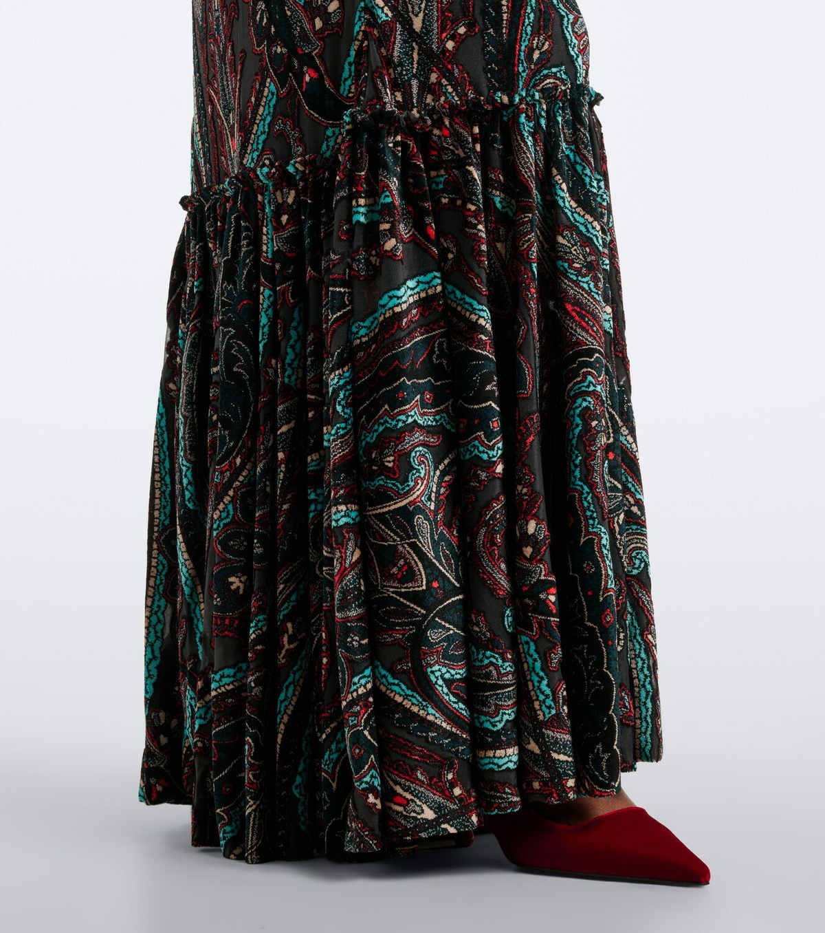 Etro Paisley jersey and chenille gown