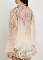 Zimmermann Rebellion Billow Floral-print Georgette Blouse Cream