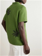LOEWE - Paula's Ibiza Embroidered Crocheted Cotton Polo Shirt - Green