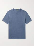 ERMENEGILDO ZEGNA - Linen T-Shirt - Blue