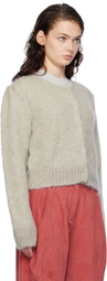 AMOMENTO Gray New Grandma Cardigan