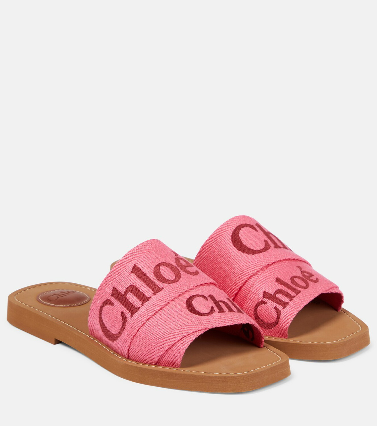 Chloe woody canvas discount slides