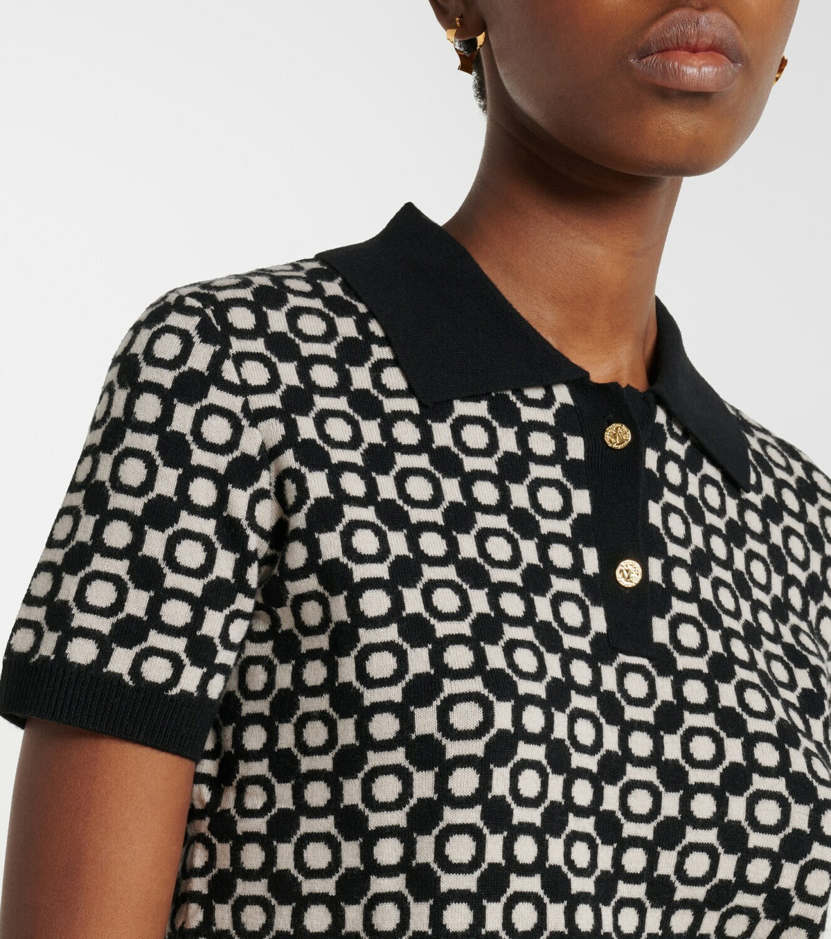 'S Max Mara Medera wool jacquard polo sweater