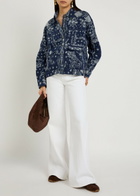 Free People Bandana-jacquard Cotton Overshirt Indigo
