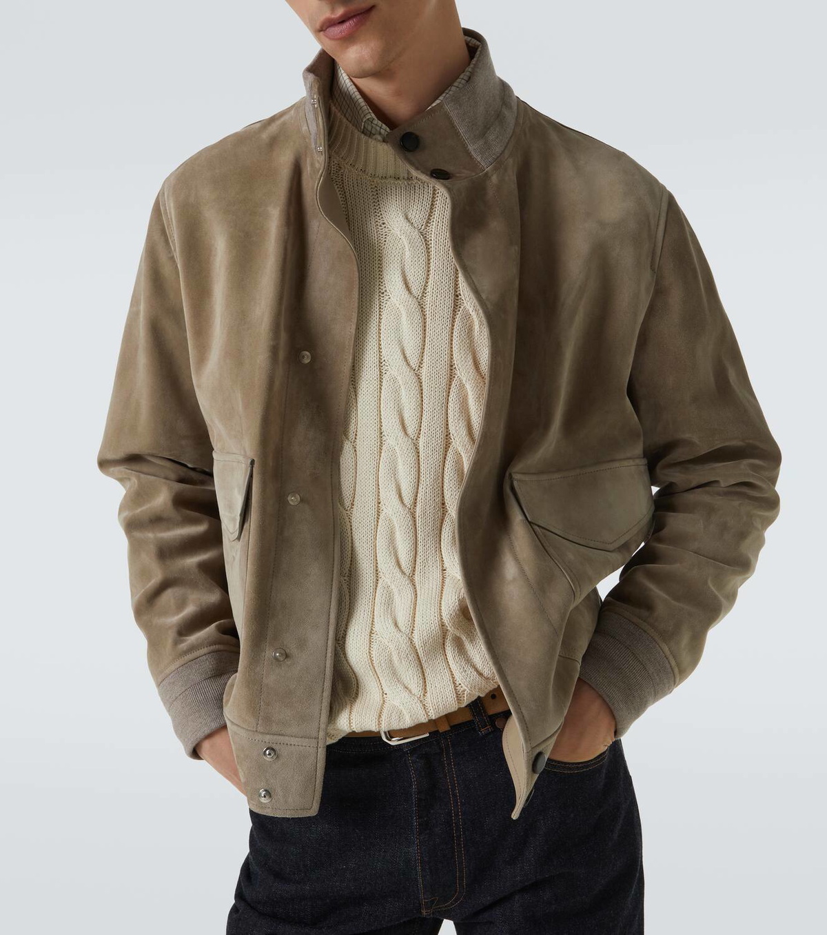 Dunhill Cable-knit cotton and silk sweater
