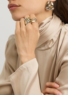 Alexander Mcqueen Two-tone Chain Double Ring Gold