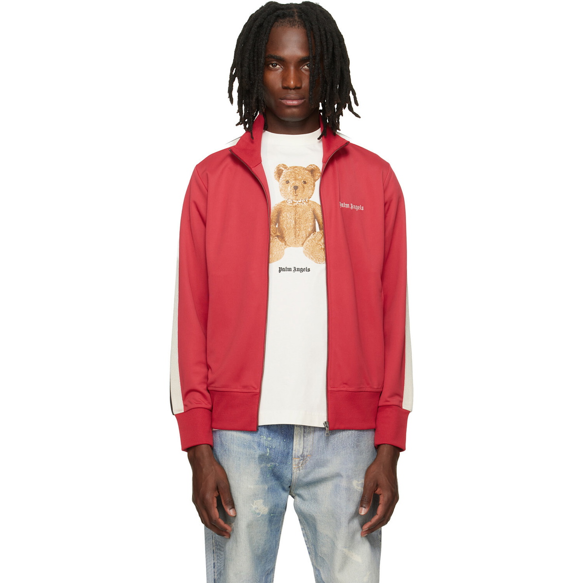 Palm Angels Red Classic Logo Track Jacket