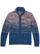Missoni - Space-Dyed Cable-Knit Wool-Blend Zip-Up Cardigan - Blue