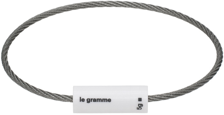 Photo: Le Gramme Silver & White 5g Cable Bracelet
