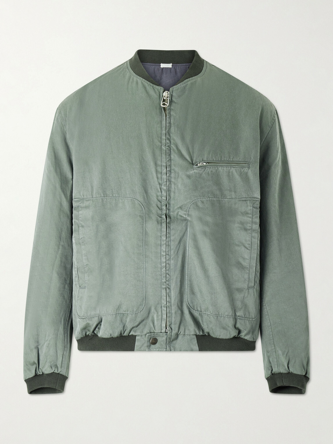 A.PRESSE - Silk and Cotton-Blend Bomber Jacket - Green