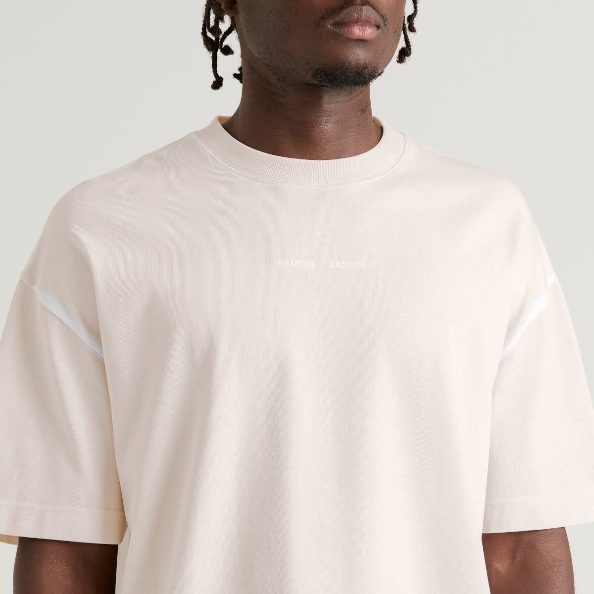 END. x Samsøe Samsøe Men's Sajason T-Shirt in Ecru