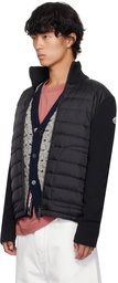 Moncler Black Quilted Down Cardigan