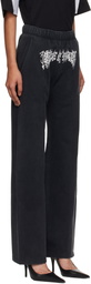 VETEMENTS Black 'Cradle Of Filth' Bell-Bottom Sweatpants