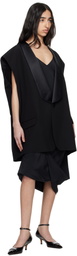 MM6 Maison Margiela Black Satin Lapel Vest