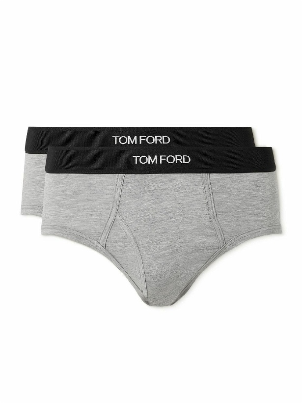 Photo: TOM FORD - Two-Pack Stretch-Cotton and Modal-Blend Briefs - Unknown
