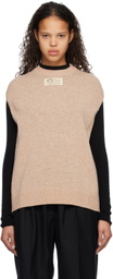Raf Simons Beige Crewneck Vest